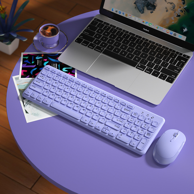 Luofei Wireless Ultra-Thin Portable Chocolate Keyboard for Men and Women, Office and Home Use, Silent External USB Wireless Keyboard