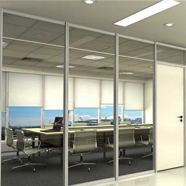 Guangdong Office Glass Partition Wall Integrated Single-Glass Jointed Partition for Business In古巴领领tor Aluminum Alloy Tempered Glass Partition