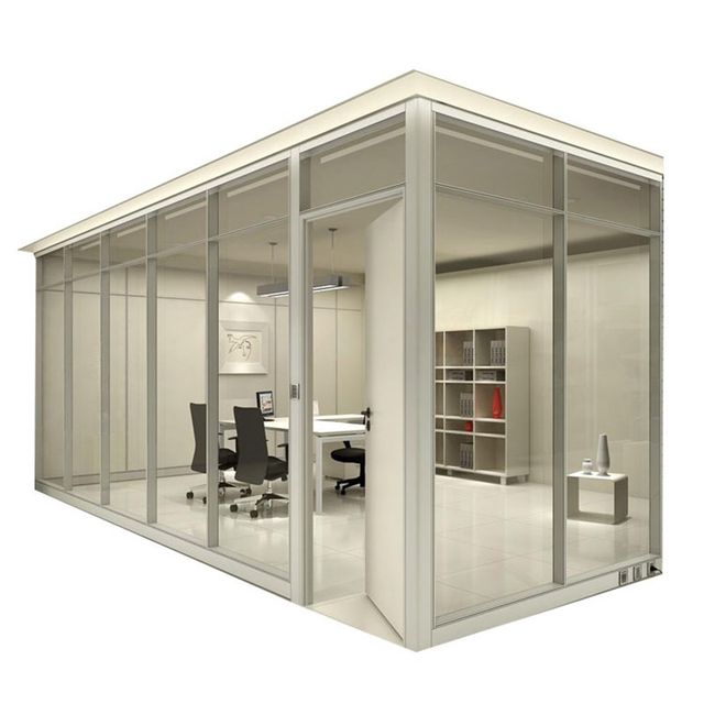 Guangdong Office Glass Partition Wall Integrated Single-Glass Jointed Partition for Business In古巴领领tor Aluminum Alloy Tempered Glass Partition