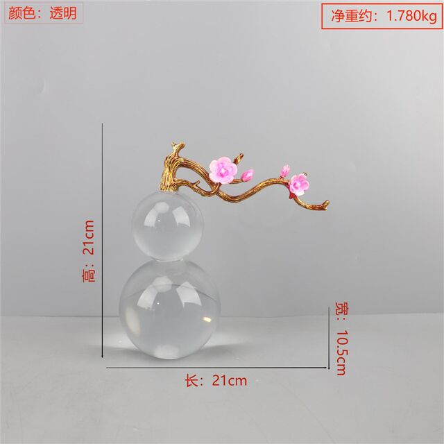 Modern Minimalist Crystal Gourd Art Ornament for Desktop, Living Room, Study, Entryway, Model Home, Office, and Home Decor