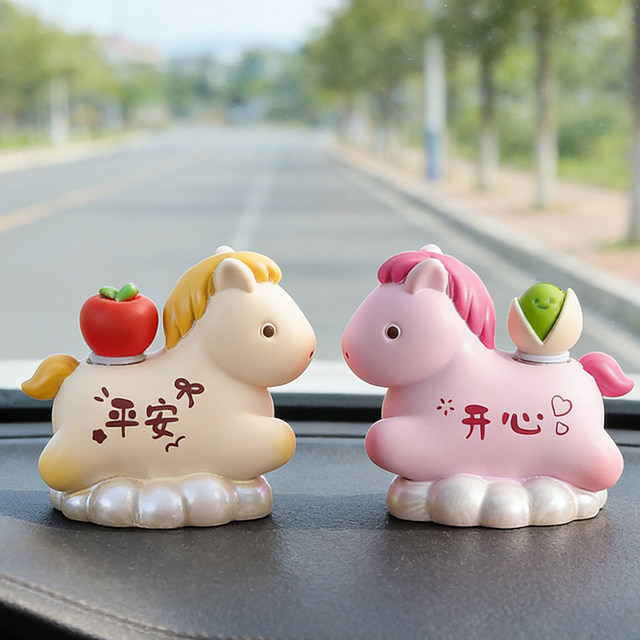 Car ornaments year of horse mascot