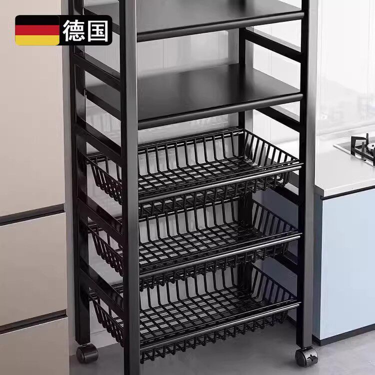 德国厨房菜篮子置物架家用移动货架落地式多层蔬菜收纳多功能架子