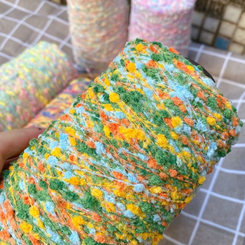 Priced at 250g, Super Beautiful Small Section Dyed Starry Yarn, Bean Yarn, Macaron Rainbow Candy Yarn for Handmade Knitting