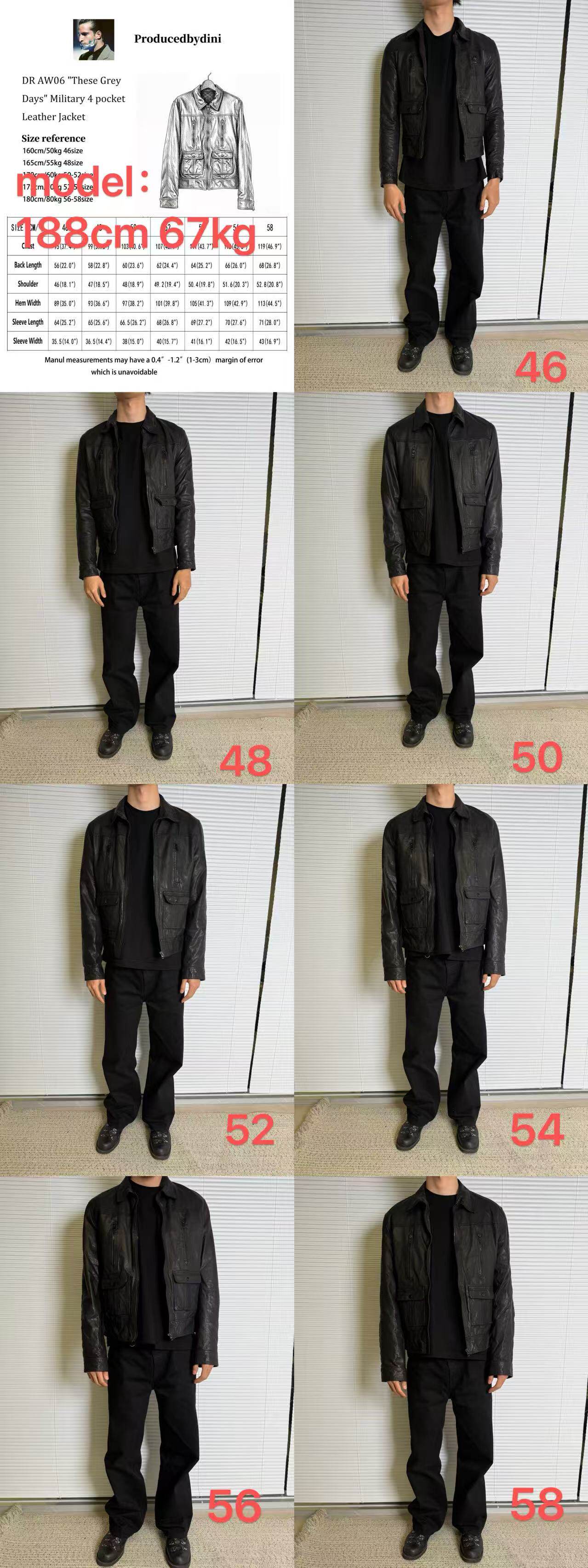 DiniHomme AW06 Кожаная куртка в стиле милитари This Grey Days 