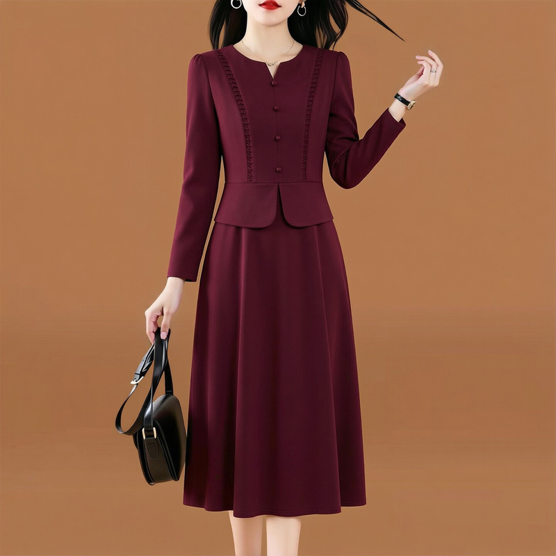 Red Dress for Mother-In-Law's Wedding Banquet, Casual Wear, Early Autumn 2026 New Style, Mother's Dress from the Thirteen Rows Red Dress for Mother-In-Law's Wedding Banquet, Casual Wear, Early Autumn 2026 New Style, Mother's Dress from the Thirteen Rows