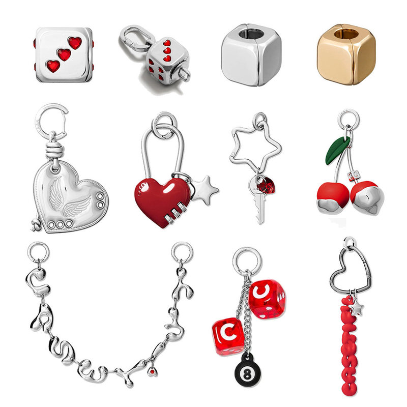 Cas G-Dragon Metal Heart Cherry Dice Pendant Keychain Fashionable Multifunctional Mobile Phone Accessory Pendant Cas G-Dragon Metal Heart Cherry Dice Pendant Keychain Fashionable Multifunctional Mobile Phone Accessory Pendant