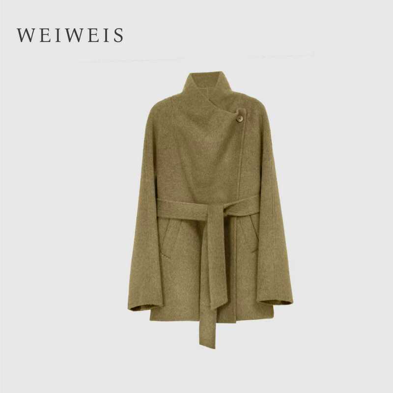 Tang Weiwei Women's Clothing [Suzy] Short Cashmere Wool Coat with a Lazy and Loose Fit, Buttoned, Double-Sided