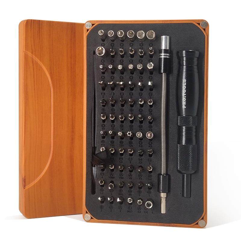 69-in-1 wood grain box multi-function manual screwdriver set mobile phone clock computer disassembly and repair screwdriver tool