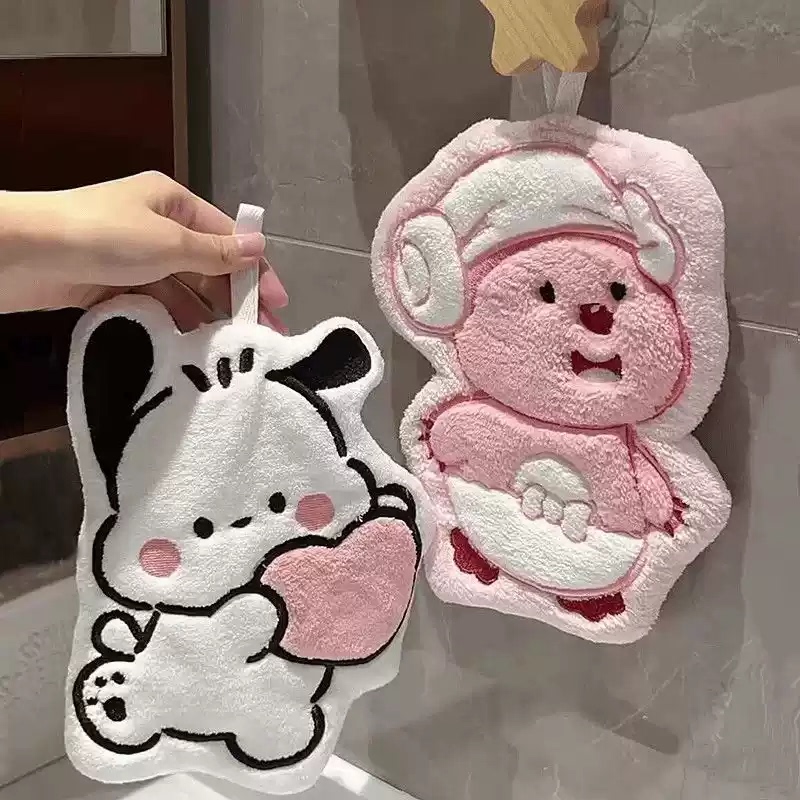 Pacha Dog Hanging Hand Towel, Cute, Absorbent, Quick-Drying, Thickened, Household Bathroom Towel, Kitchen Handkerchief, Cleaning Cloth Pacha Dog Hanging Hand Towel, Cute, Absorbent, Quick-Drying, Thickened, Household Bathroom Towel, Kitchen Handkerchief, Cleaning Cloth