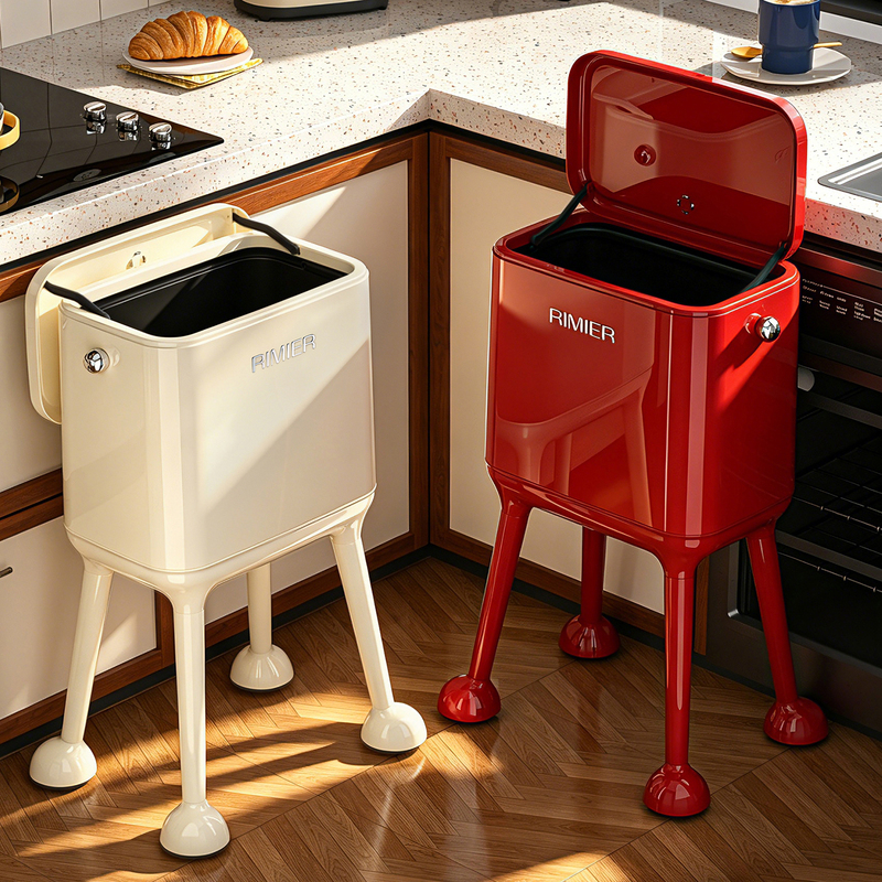 Bend-Free Tall Kitchen Trash Can 2026 New Model for Home Use, High Appearance Value, with Lid, Movable, Large Capacity Trash Bin Bend-Free Tall Kitchen Trash Can 2026 New Model for Home Use, High Appearance Value, with Lid, Movable, Large Capacity Trash Bin
