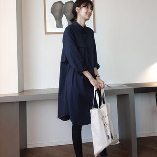 春秋新款韩版长袖白衬衫女中长款宽松显瘦衬衫裙百搭休闲上衣潮