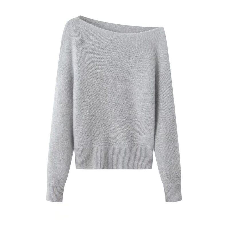 2025 Winter New Minimalist Style Off-Shoulder Knit Sweater Top for Women 4203, Same Style as in Shopping Malls 2025 Winter New Minimalist Style Off-Shoulder Knit Sweater Top for Women 4203, Same Style as in Shopping Malls