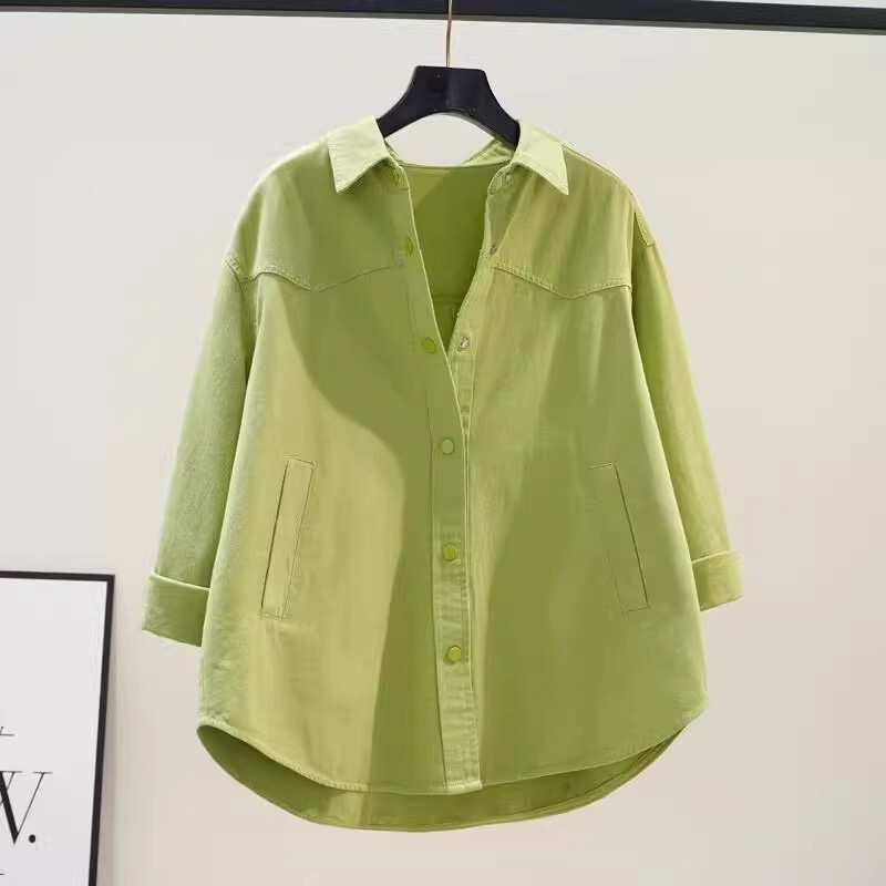 Avocado Green New Style Shirt for Women, Spring and Autumn 2026 New Top, Fashionable Loose Layered Women's Shirt Jacket