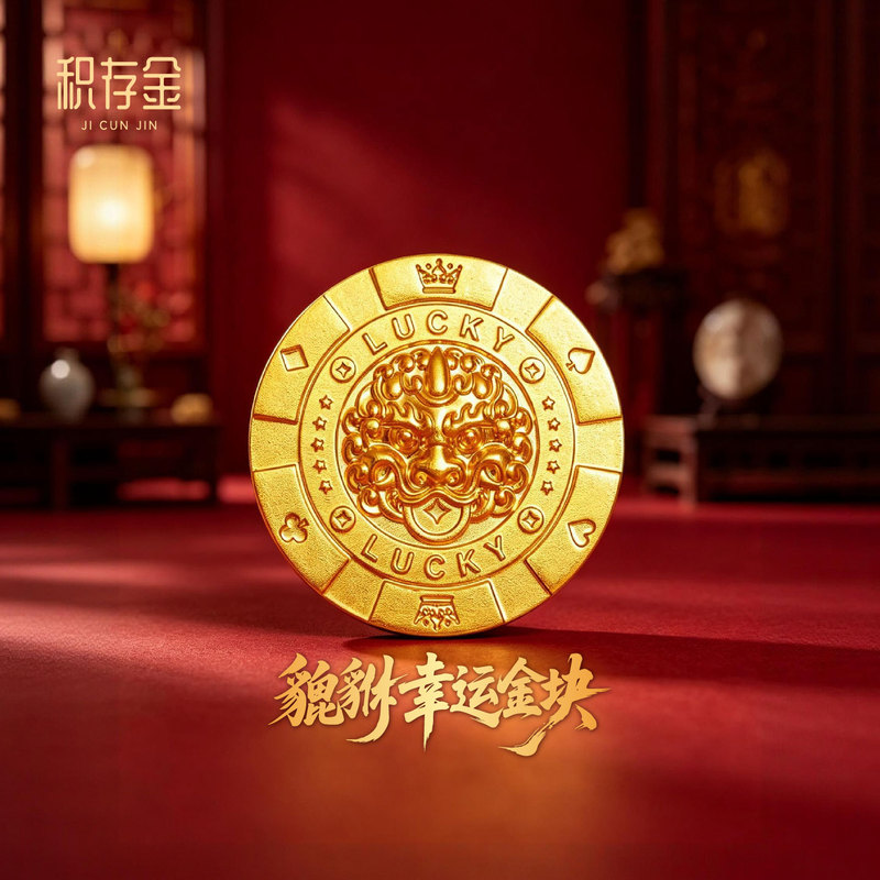 Gold Bullion with Gold Embossed Round Design, Lucky Pixiu Gold Nugget 8g, Pure Gold Lucky Chip Gold Brick 15g, Collectible Gift Gold Bullion with Gold Embossed Round Design, Lucky Pixiu Gold Nugget 8g, Pure Gold Lucky Chip Gold Brick 15g, Collectible Gift
