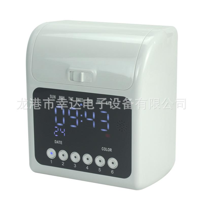 2022 New Punch Clock Built-in Music Ring Password Unlocked Black and Red Two-Color Punch Clock 158L Attendance Machine