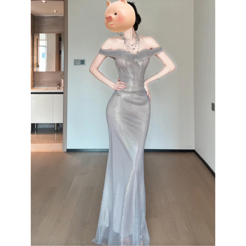 One-Shoulder Evening Dress 2026 New Style High-End Student Graduation Ceremony Host Birthday Party Engagement Dress One-Shoulder Evening Dress 2026 New Style High-End Student Graduation Ceremony Host Birthday Party Engagement Dress