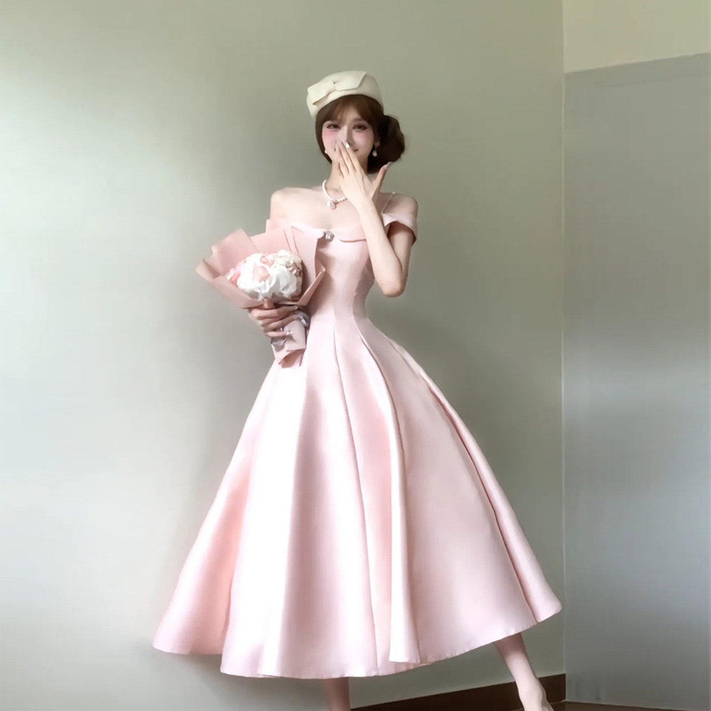 晚礼服女2026新款学生日成人礼连衣裙日常可穿收腰订婚礼服小个子
