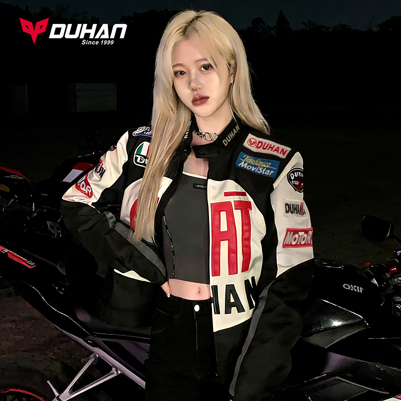 Duhan Motorcycle Riding Jacket for Men and Women, All-Season Motorcycle Jacket, Imitation Racing Rider Suit, Racing Commuting Suit, Anti-Fall