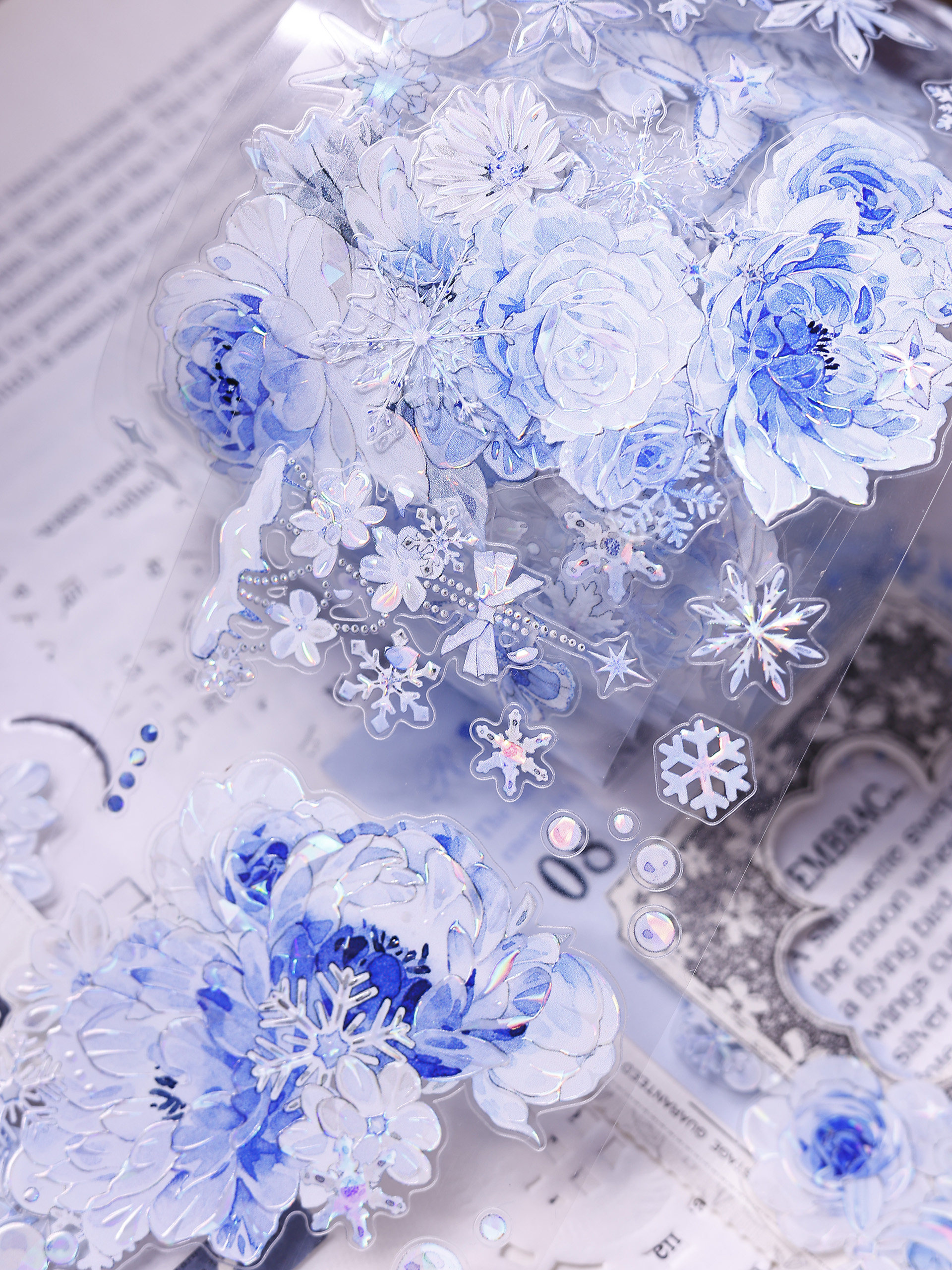 10%OFF】映雪藍 レトロで清らかな雪の結晶 和紙 PET シェルライト型