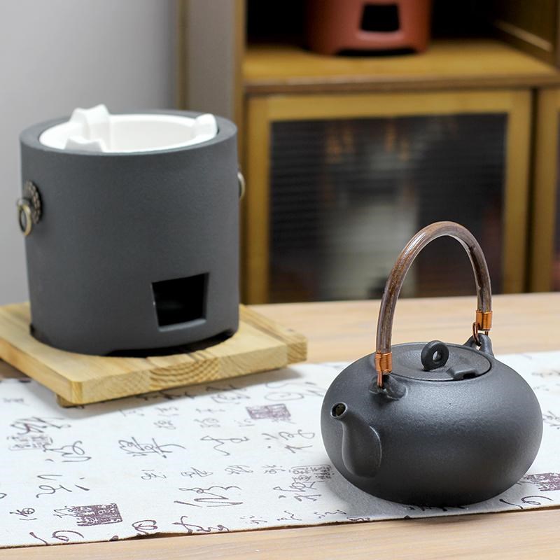 Full set of teapots, tea brewers, household kettles, beam lifting pots, new tea sets, black sand, open flame charcoal stoves
