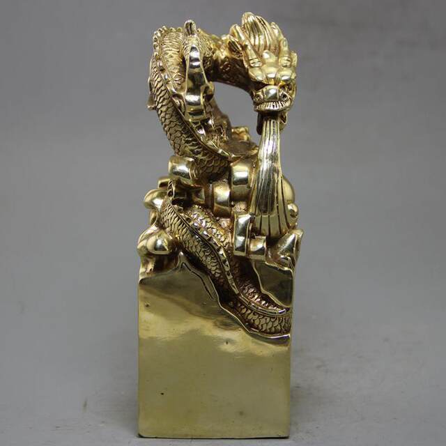 Manufacturer's current copper ART made antiques, miscellaneous, Fu Longxing Tianxia seals, bronze crafts, old products, antique goods