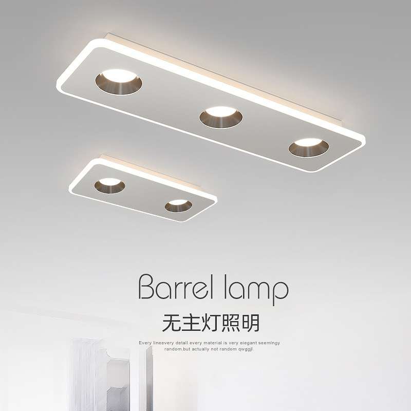Double-head surface-mounted downlight without main light lighting living room corridor aisle bedroom bold lamp ultra-thin anti-glare ceiling spotlight