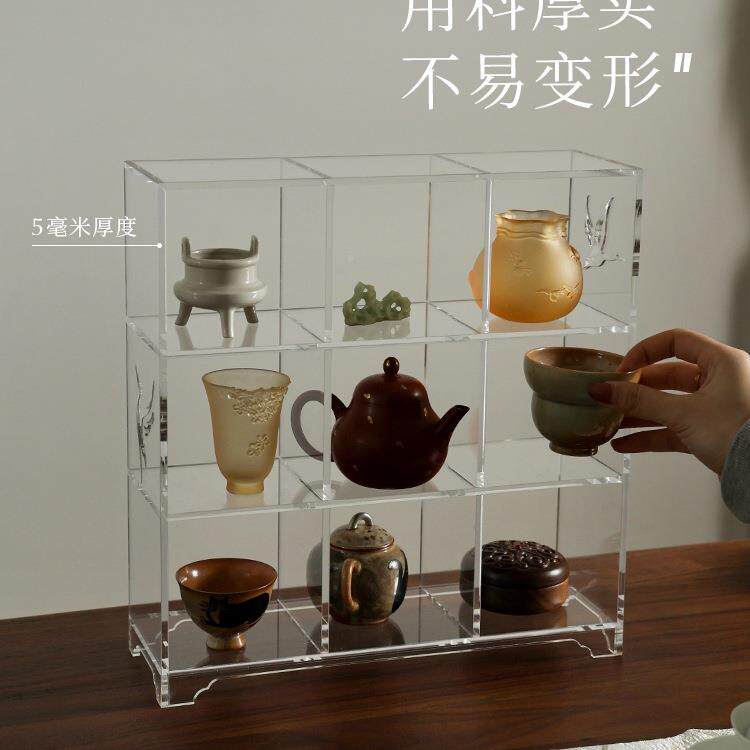 Kongting transparent display variable acrylic tea set rack thickened shapeless F989S55T tea set storage display rack