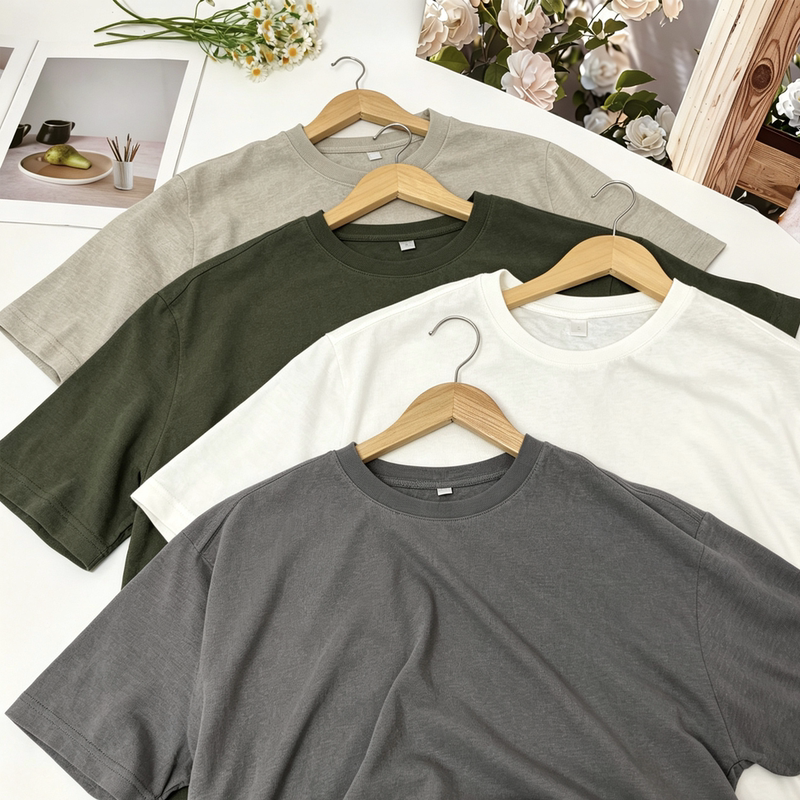 【Forest Oxygen Breathable Hemp T-Shirt】Summer Hemp Knit Men's Solid Color Simple Short-Sleeve Skin-Friendly Cool Breathable T-Shirt