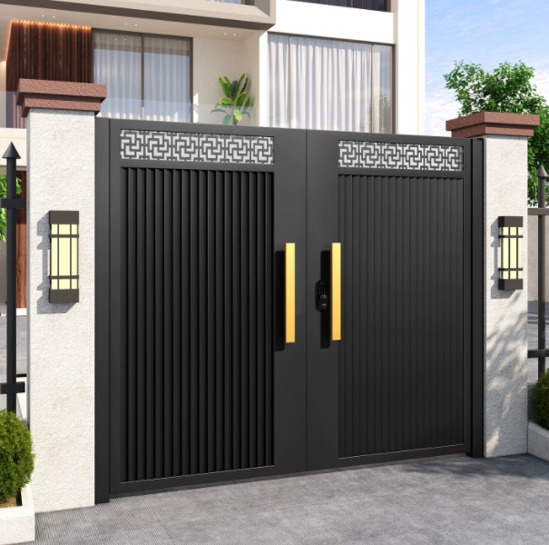 Aluminum Alloy Courtyard Gate, Villa Garden Entrance Door, Outdoor Aluminum Art High-End Chinese-Style Double-Door Gate, Small Yard Door Aluminum Alloy Courtyard Gate, Villa Garden Entrance Door, Outdoor Aluminum Art High-End Chinese-Style Double-Door Gate, Small Yard Door