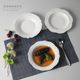 European style embossed Western food steak plate catering utensils pure white household ceramic soup plate 8 inch deep dim sum dish plate