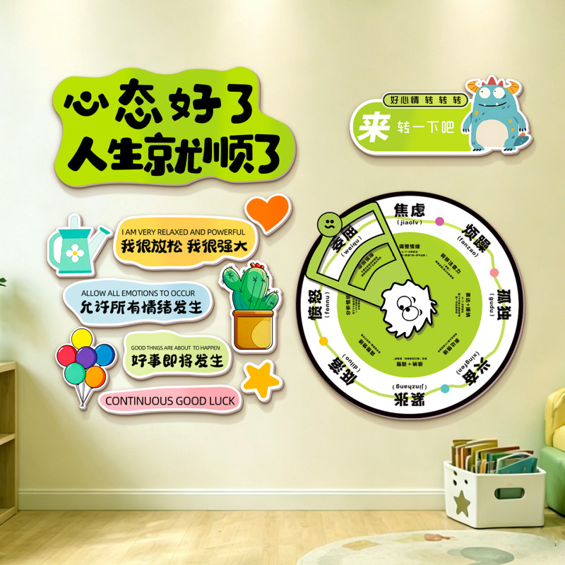 Campus Enterprise Interactive Culture Wall Stickers, Emotion Management Wheel, Classroom Background Wall Decoration, Atmosphere Arrangement