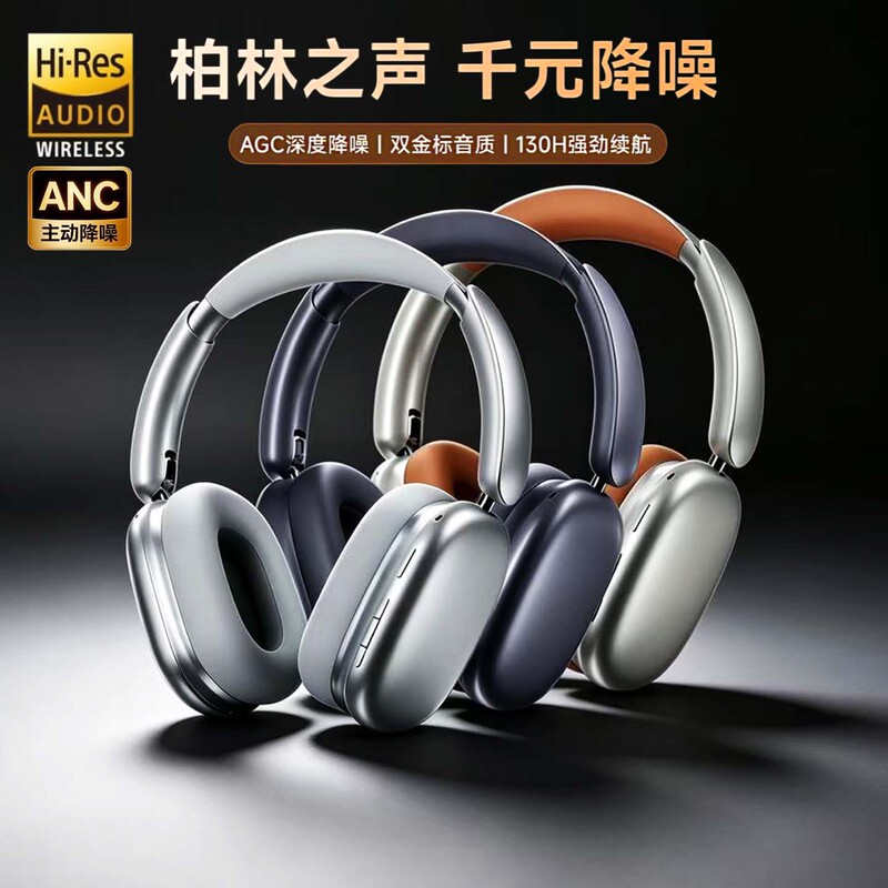 German Berlin Sound Max Wireless Bluetooth Headset Anc Active Noise Reduction Over-Ear Gaming Headset Suitable for Apple