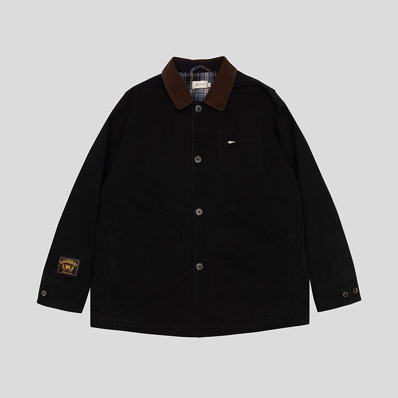 Goodbai White Dove Academy Logo Printed Multi-Pocket Oversized Work Jacket