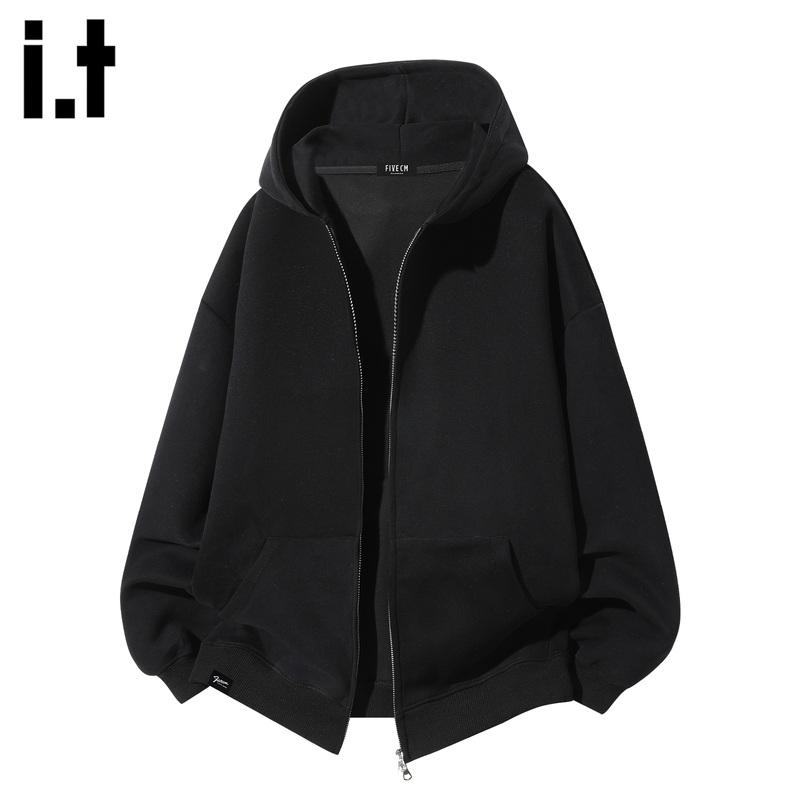 It: Fivecm Heavyweight American-Style Trendy Brand Cardigan Sweatshirt with Hood, Casual Zip-Up Jacket, Loose and Versatile Hoodie, Trendy