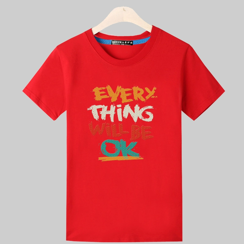Tide thương hiệu áo thun nam tay ngắn học sinh Hàn Quốc cotton lỏng xu hướng áo sơ mi hè cuộc sống quần áo áo thun đỏ lớn