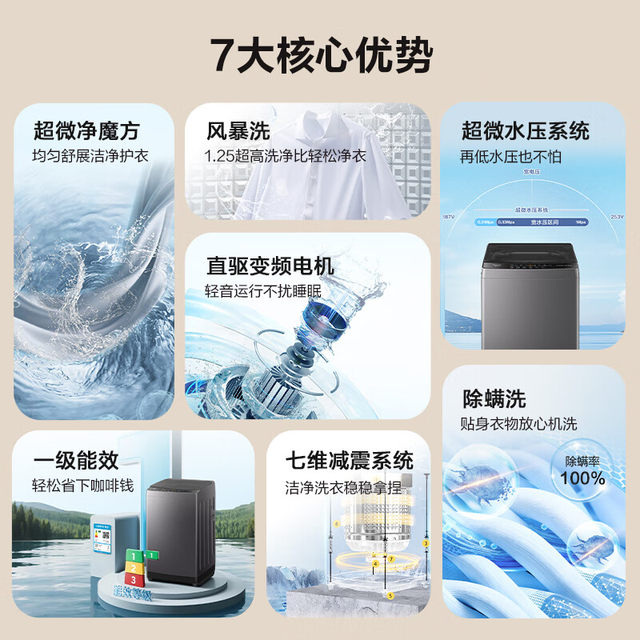 Haier Produces the Commander Haier Washing Machine with a Pulsator, Fully Automatic, Large Capacity, Suitable for Home Use and Rental Apartments, Official Flagship Store Genuine Product