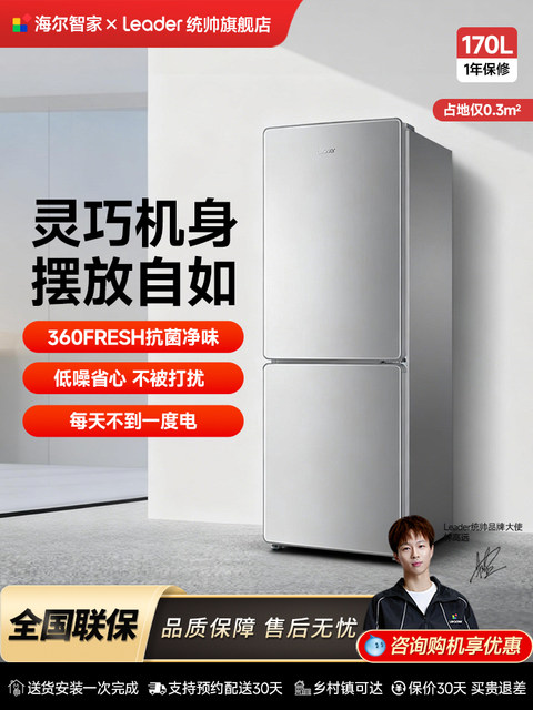 Haier Produces the Leader Haier Mini Refrigerator for Home Use, Small-Sized for Rental Apartments, Mini Refrigeration, Energy-Saving, Official Flagship Store Genuine Product
