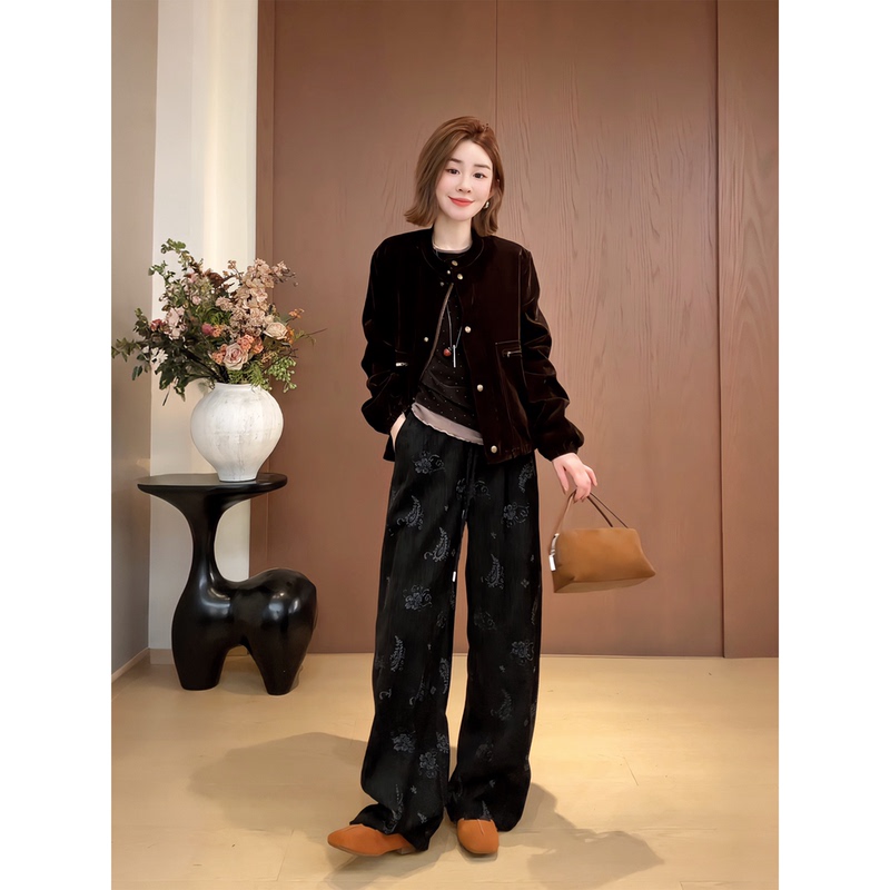 Nine Nine Nine |   [Butterfly Shadow into Poetry] Early Autumn Drape Pants Casual Butterfly Print Casual Pants D4881