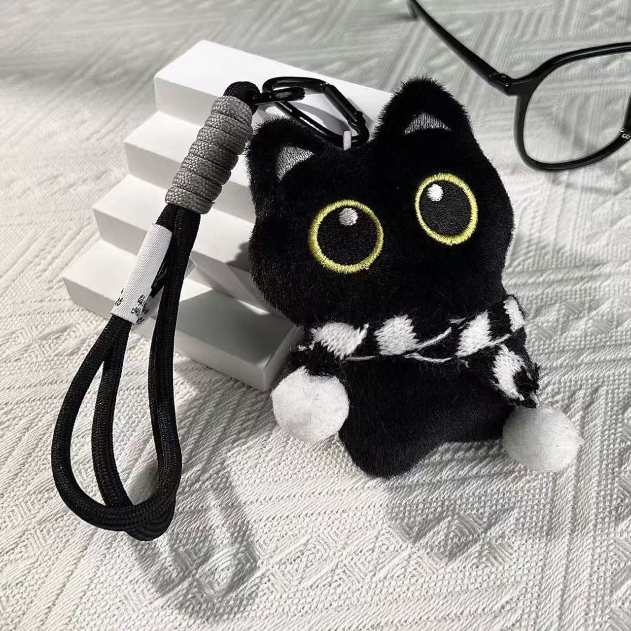 Новый стиль, маленькая черная сумка с котом, подвеска, милая супер милая плюшевая кукла, брелок для ключей, кукла, студенческая школьная сумка, подвеска, подарок
