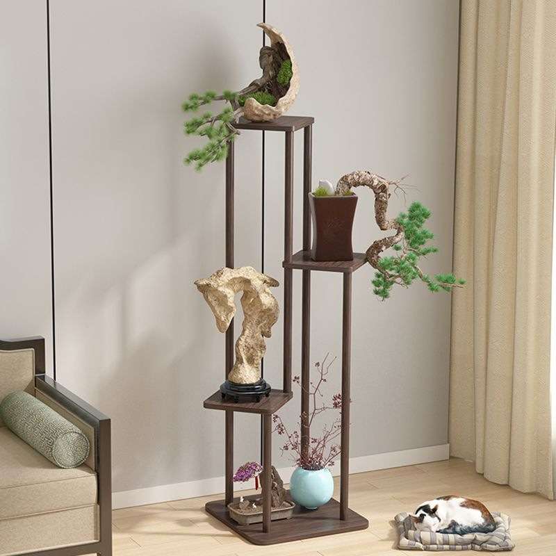 Chinese solid wood purple sand pot rack tea set rack tea rack Bogu rack chicken wing color Duobao Pavilion display stand base stand