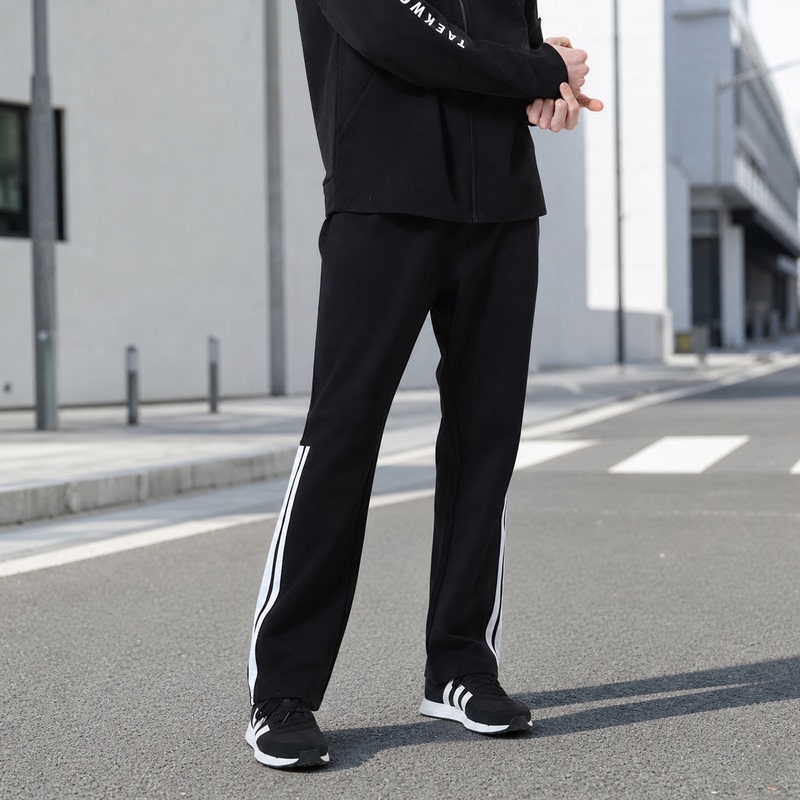Adidas Casual Sports Pants Black Straight-Leg Pants Men's Three-Stripe Loose Cotton Autumn Pants Adidas Casual Sports Pants Black Straight-Leg Pants Men's Three-Stripe Loose Cotton Autumn Pants