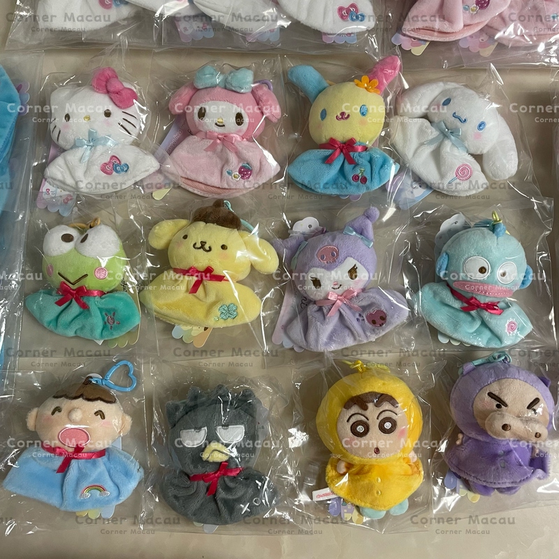 In-Stock Genuine Hong Kong and Macau Limited Edition Sanrio Finger Puppets Sunny Day Doll Keychain Kitty Flower Bunny Crayon Shin-Chan