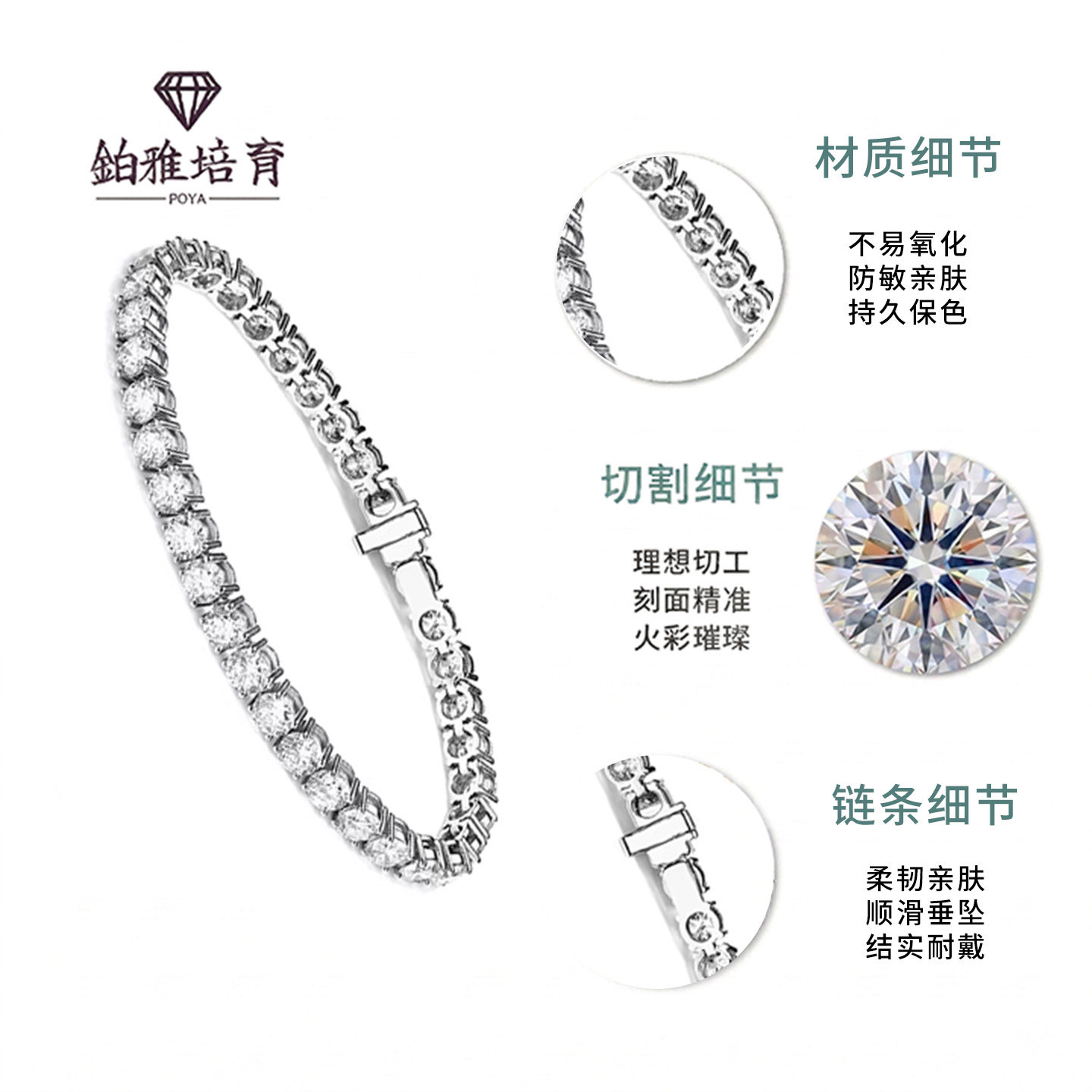 选择18K金/Pt950培育钻石满钻款手链,你需要了解什么?-合成处理钻石手饰-淘宝百科网