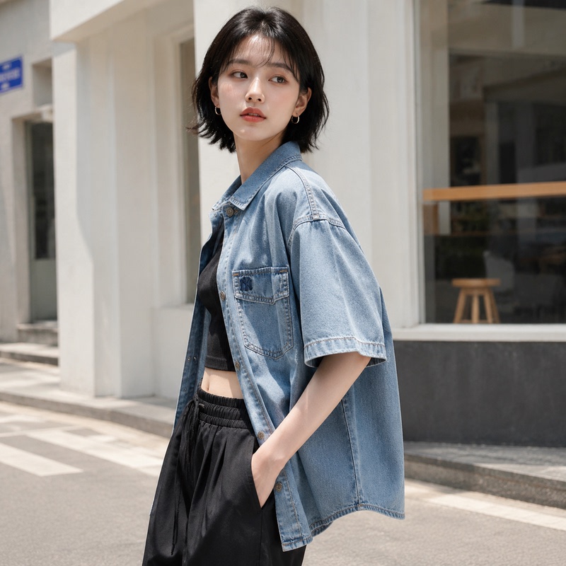 Mlb26 Summer Men's and Women's Casual Fashion Sports Trendy Breathable Short-Sleeved Shirt Denim Top 3Adrv0163 Mlb26 Summer Men's and Women's Casual Fashion Sports Trendy Breathable Short-Sleeved Shirt Denim Top 3Adrv0163