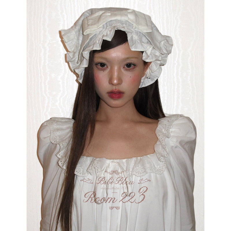 Bibi Bleu * Vintage Square-Neck Lace Flared Skirt Long-Sleeve Niche Design Doll Dress Bibi Bleu * Vintage Square-Neck Lace Flared Skirt Long-Sleeve Niche Design Doll Dress