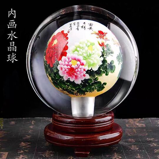 Hengshui interior painted crystal ball hand-painted ornaments office decoration cashier hotel company opening gifts