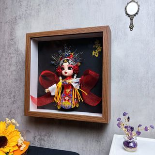 京合坊非遗工艺文创礼品卡通戏曲人物摆件绢人相框杨贵妃白娘子