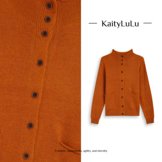 Kaitylulu wooden house chuxue personalized small pocket knitted sweater kl1220w132