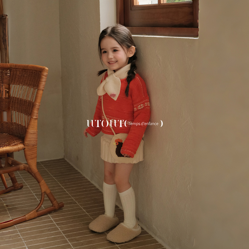 Big-Eared Elephant Girl's Floral Yarn Pullover Sweater 2026 Autumn New Style Pure Cotton Casual Lazy Relaxed Top Big-Eared Elephant Girl's Floral Yarn Pullover Sweater 2026 Autumn New Style Pure Cotton Casual Lazy Relaxed Top