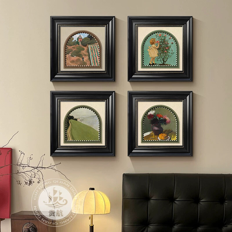 Vintage Art Wall Paintings with a French High-End Feel for Bedroom Decoration, Retro Niche Dining Room, Sideboard, Living Room, and Entryway Wall Art Vintage Art Wall Paintings with a French High-End Feel for Bedroom Decoration, Retro Niche Dining Room, Sideboard, Living Room, and Entryway Wall Art